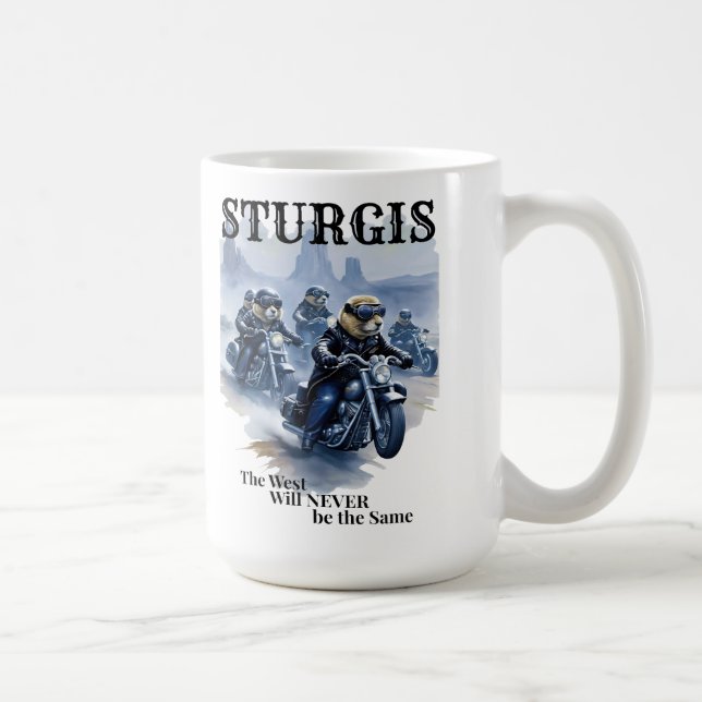 Sturgis Funny Prairie Hund Biker Gang Westernare H Kaffemugg (Höger)