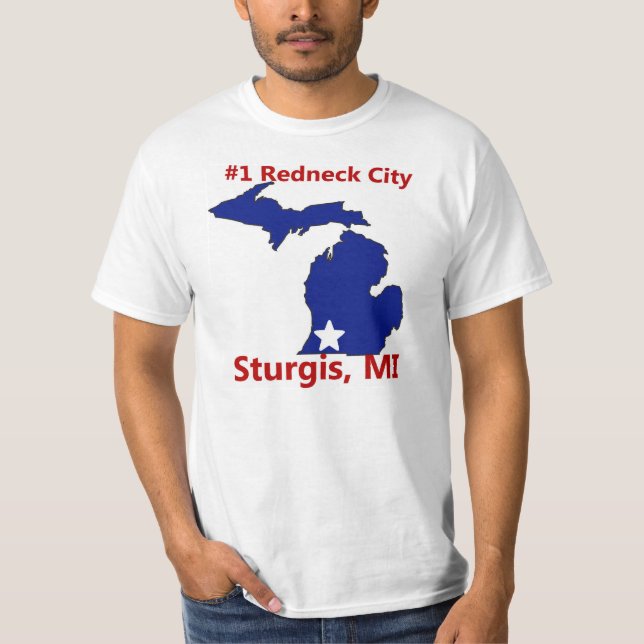 Sturgis rangordnade staden för rednecken #1 i tee (Framsida)