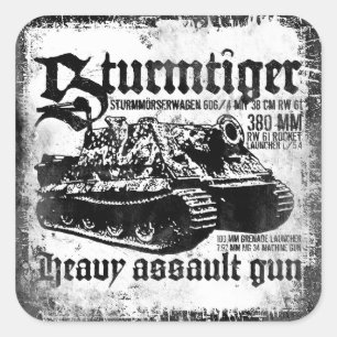 Sturmtiger Fyrkantigt Klistermärke