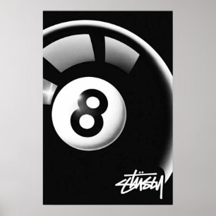 Stüssy Magic 8-Boll - Streetwear Icon" 🎱 🖤 Poster