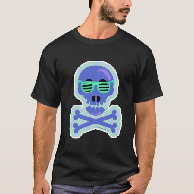 Stutter Shades Funny Illustrated Skull T-shirt (Framsida)