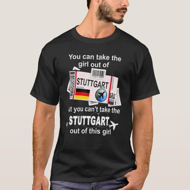 Stuttgart Boarding Pass - Stuttgart Girl - Stuttga T Shirt (Framsida)