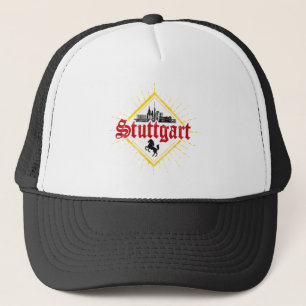 Stuttgart City Tyskland Retro Skyline Vintage Keps