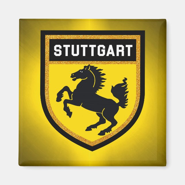 Stuttgart Flagga Magnet (Framsidan)