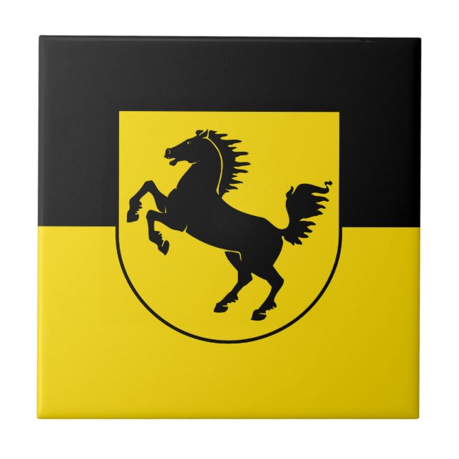 Stuttgart flagga stad Tyskland symbol emblem häst Kakelplatta (Framsidan)