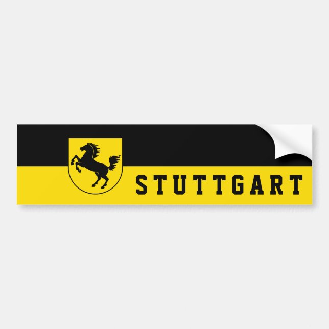Stuttgart-Flagga (Tyskland) Bildekal (Framsidan)