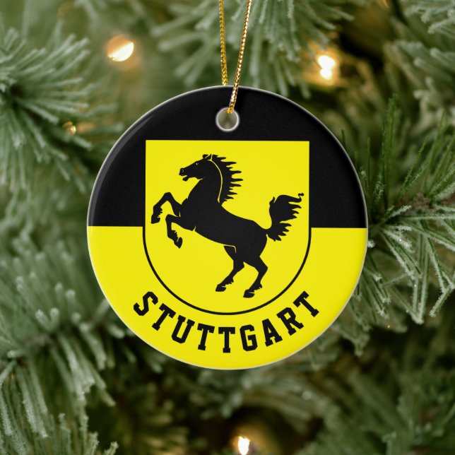 Stuttgart-Flagga (Tyskland) Julgransprydnad Keramik (Träd)