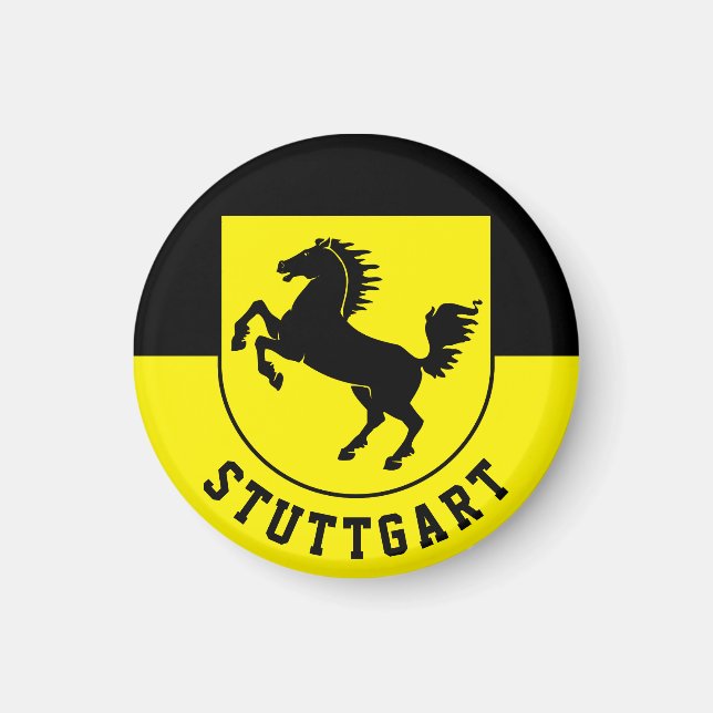 Stuttgart-Flagga (Tyskland) Magnet (Framsidan)