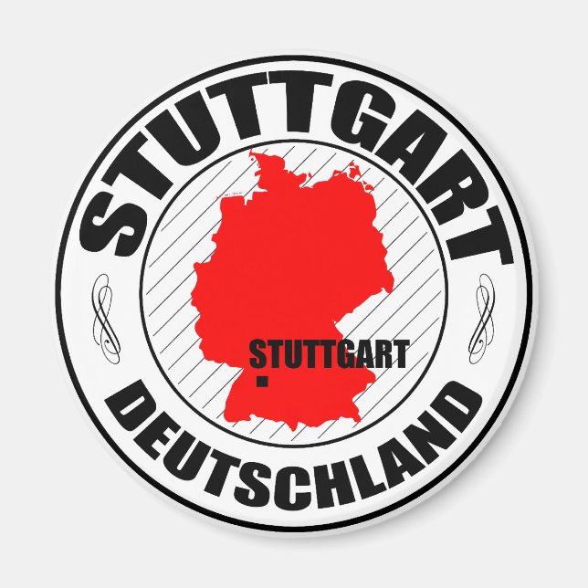 Stuttgart Frimärke A002 Magnet (Framsidan)