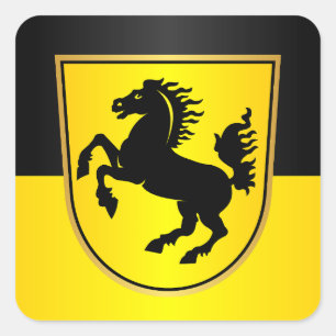 Stuttgart Fyrkantigt Klistermärke