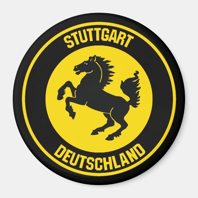 Stuttgart Round Emblem Magnet (Framsidan)