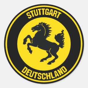 Stuttgart Round Emblem Runt Klistermärke