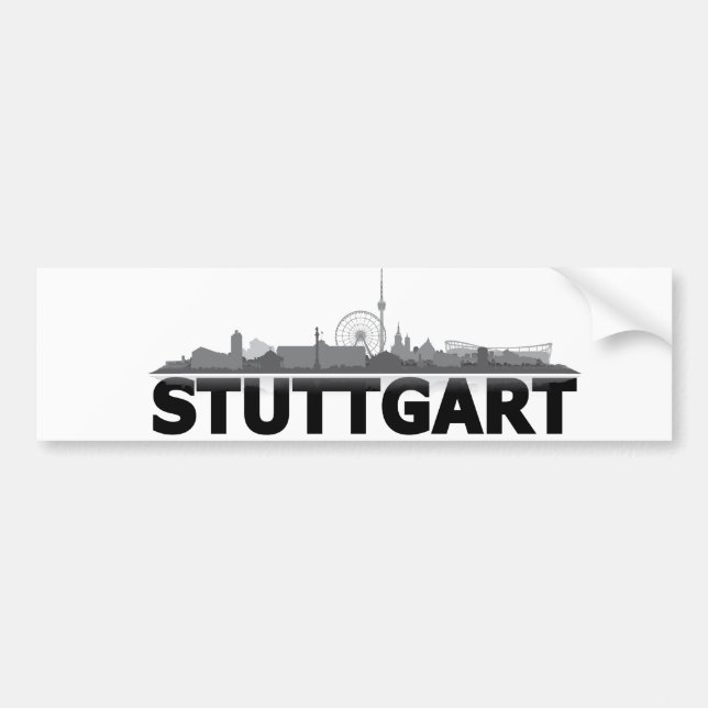 Stuttgart Stadt Skyline - Autoaufkleber /Aufkleber Bildekal (Framsidan)