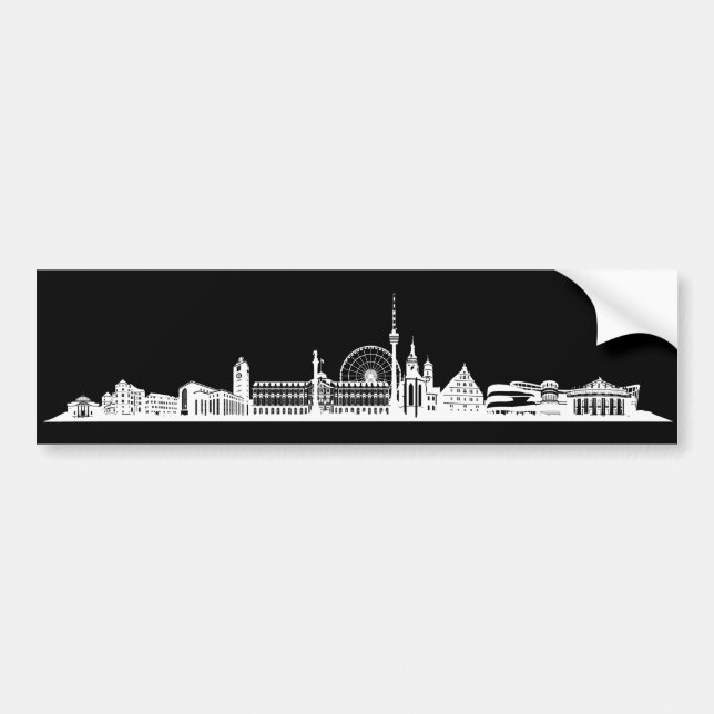 Stuttgart Stadt Skyline - Autoaufkleber /Aufkleber Bildekal (Framsidan)