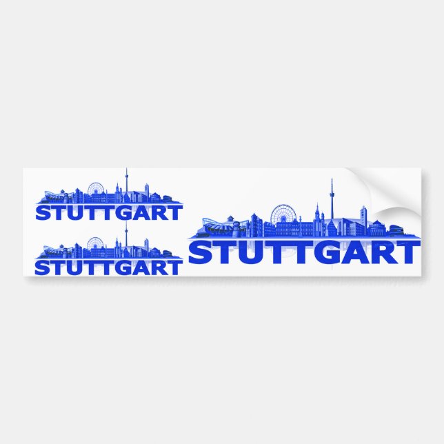 Stuttgart Stadt Skyline - Autoaufkleber /Aufkleber Bildekal (Framsidan)