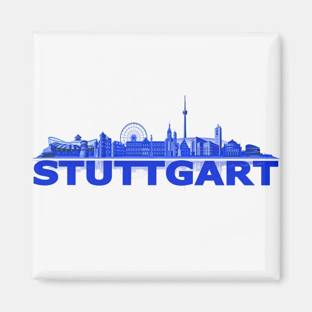 Stuttgart Stadt Skyline - Magnet (Framsidan)
