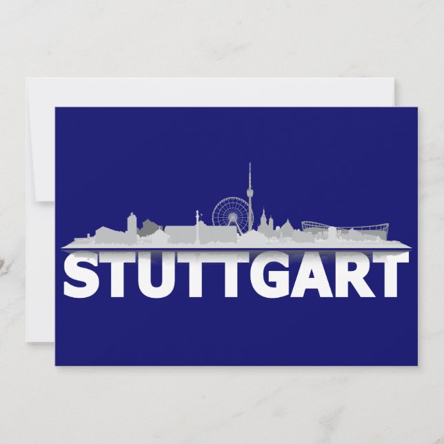 Stuttgart Stadt Skyline - Postkarte / Klappkarte (Framsida)