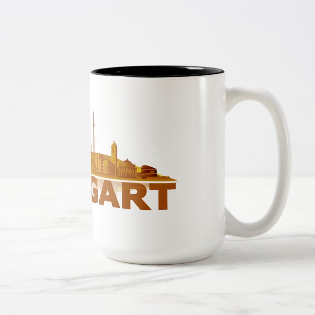Stuttgart Stadt Skyline - Tassen / Becher / Krüge Två-Tonad Mugg (Höger)