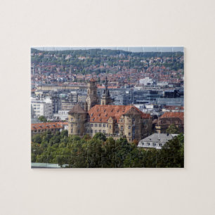 Stuttgart Stadtansicht - Altes Schloss Postkarte Pussel