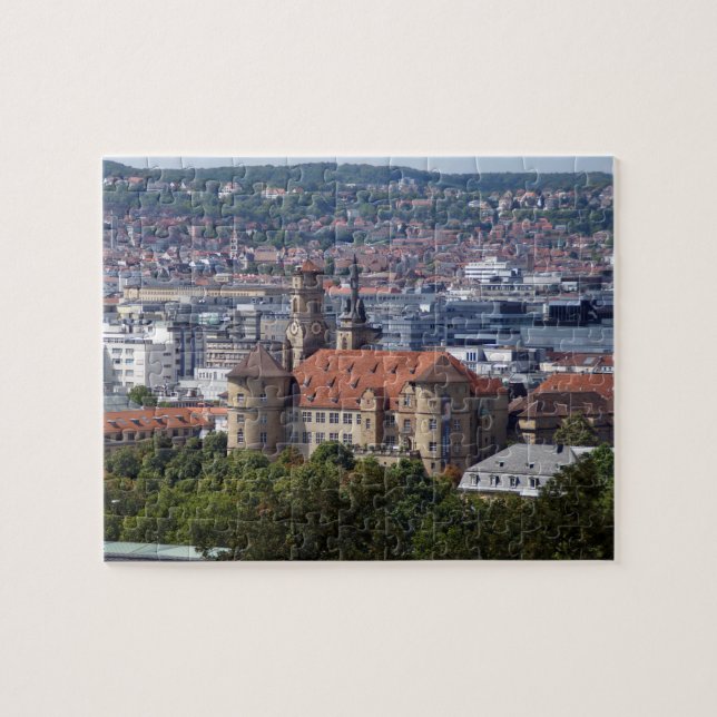 Stuttgart Stadtansicht - Altes Schloss Postkarte Pussel (Horisontell)