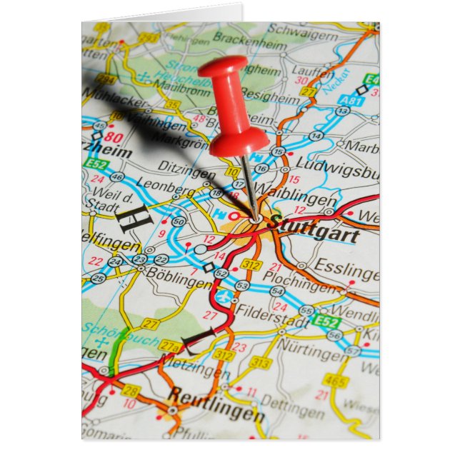 Stuttgart Tyskland Hälsningskort (Framsidan)