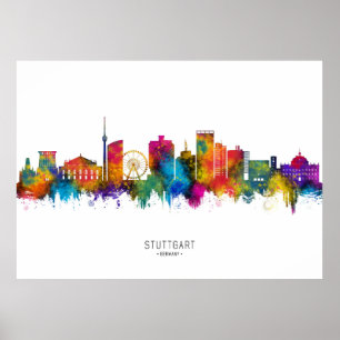 Stuttgart Tyskland Skyline Poster