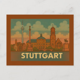 Stuttgart Tyskland Stad Konst Vykort