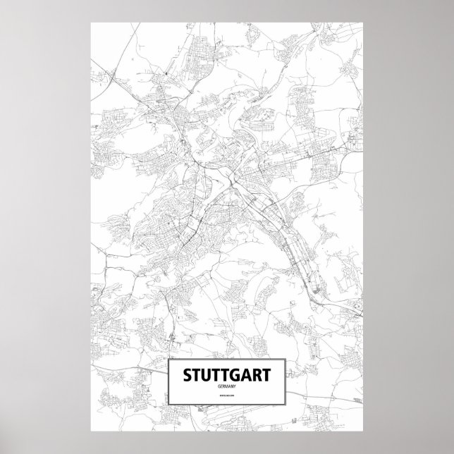 Stuttgart, Tyskland (svart på vitt) Poster (Framsidan)