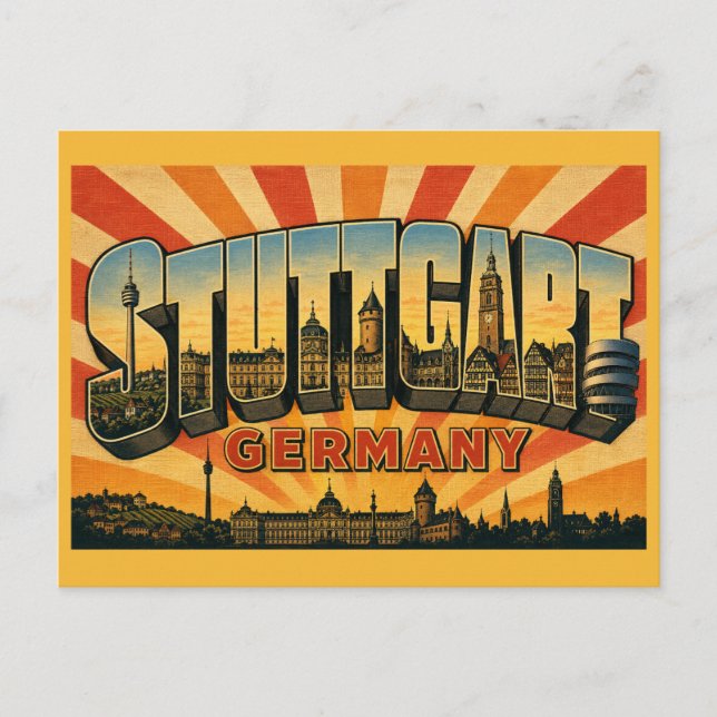 Stuttgart Tyskland TV-torn Vykort (Framsida)