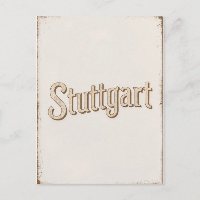 Stuttgart-Vintage Vykort (Framsida)