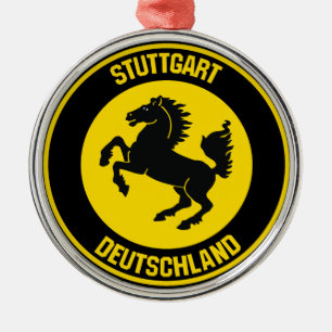 Stuttgarts runda emblem julgransprydnad metall