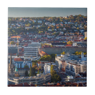 Stuttgarts utbredda stadsvy kakelplatta