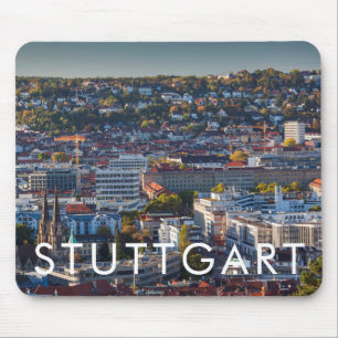 Stuttgarts utbredda stadsvy musmatta