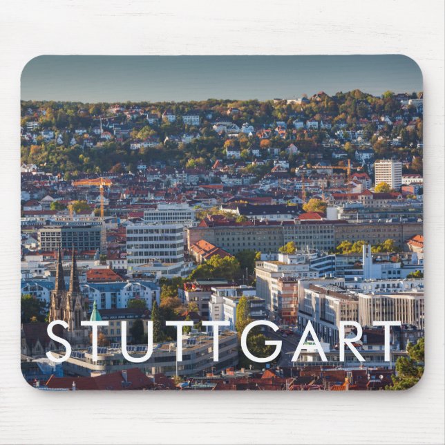 Stuttgarts utbredda stadsvy musmatta (Framsidan)