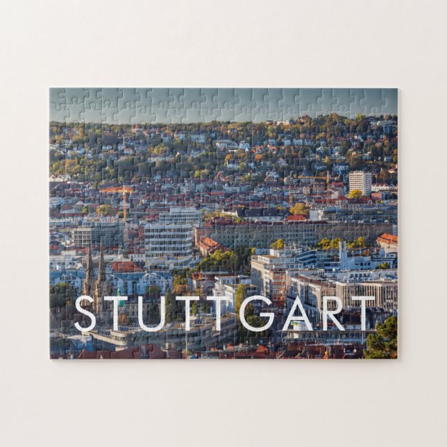 Stuttgarts utbredda stadsvy pussel (Horisontell)