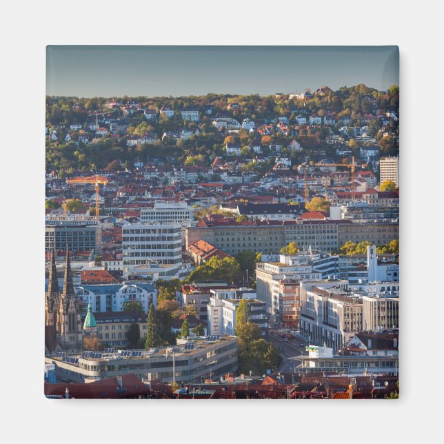 Stuttgarts utökade stadsvy magnet (Framsidan)