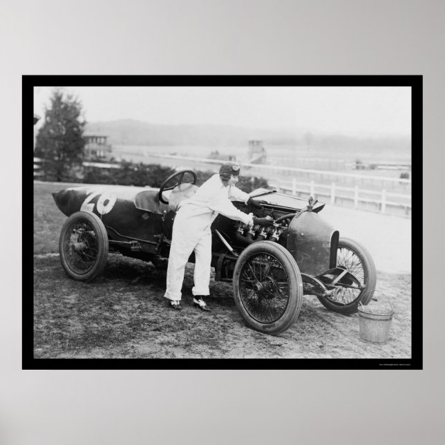 Stutz Racer Woman Mechanic 1916 Poster (Framsidan)