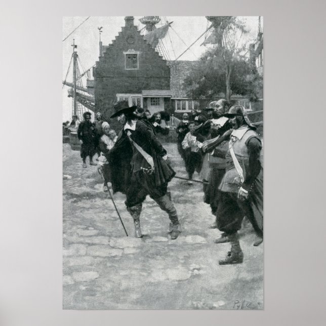 Stuyvesantens ankomst i New Amsterdam Poster (Framsidan)