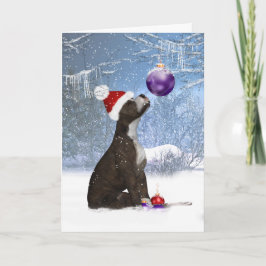 Stviddshire bull terer puppy, helgdag Card Helgkort