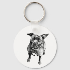 Stviddshire Bull Terrier art stil Nyckelring