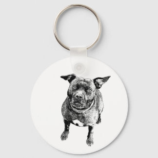 Stviddshire Bull Terrier art stil Nyckelring