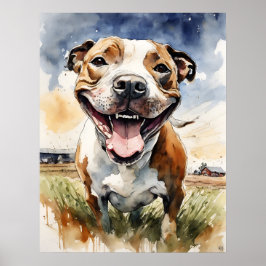 Stviddshire Bull Terrier - Hund Art Print Poster