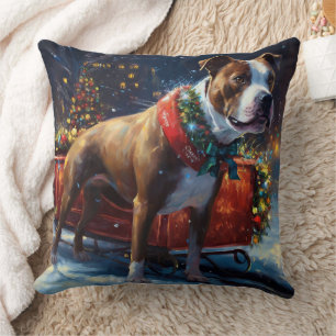 Stviddshire Bull Terrier jul Festive Kudde
