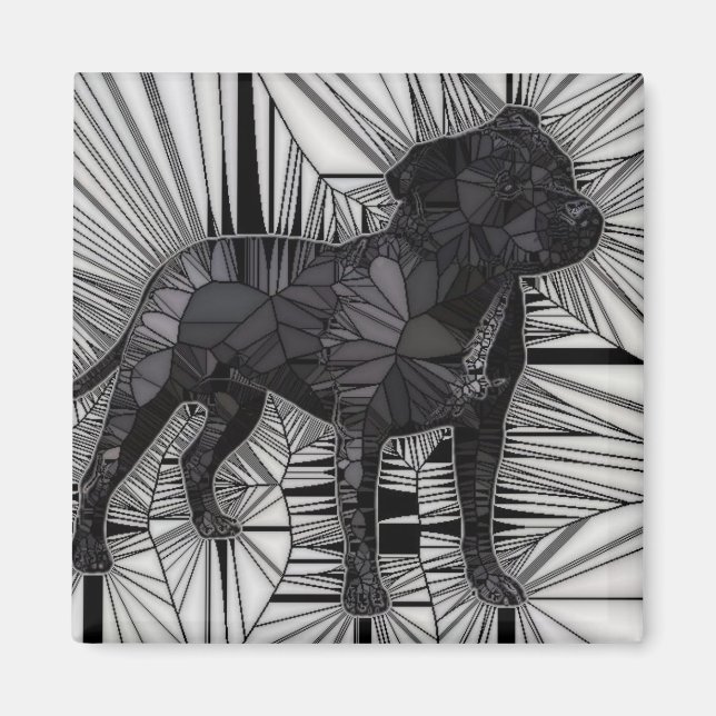 Stviddshire Bull Terrier Mosaic magnets Magnet (Framsidan)