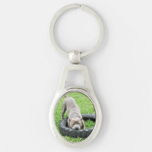 Stviddshire Bull Terrier, Oval Metall Nyckelring
