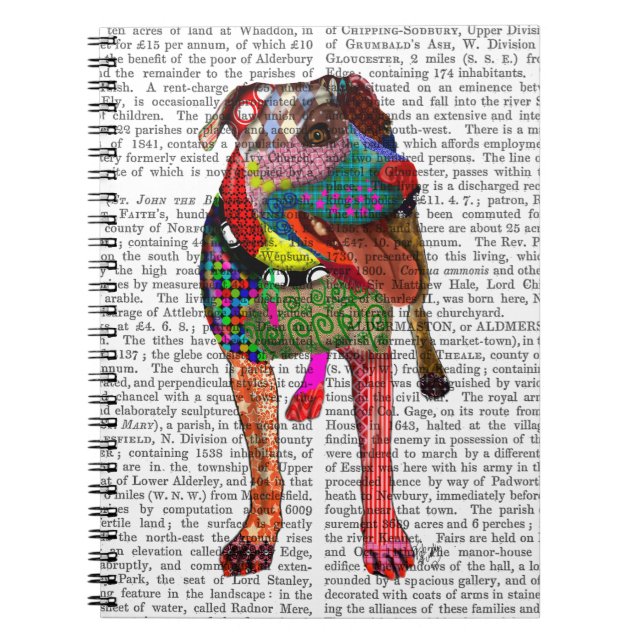 Stviddshire Bull Terrier - Patchwork Anteckningsbok Med Spiral (Framsidan)