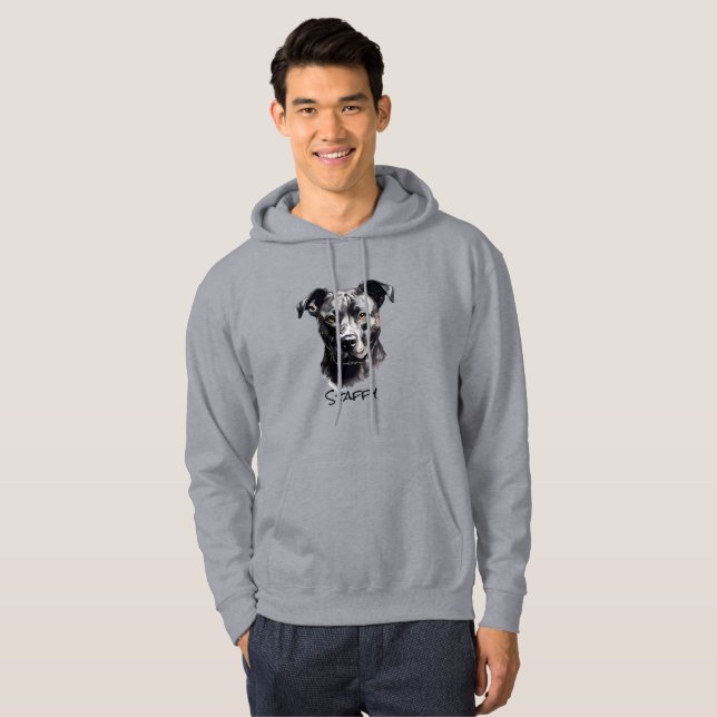 Stviddshire Bullskräcker B&W Silhouette Hoodie (Hel framsida)