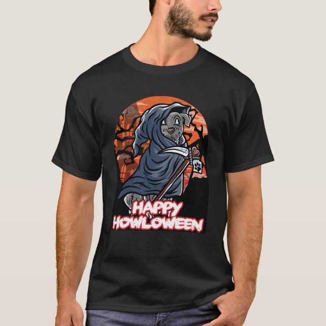 Stviddshire Happy halloween Costume Grim Reaper T Shirt (Framsida)