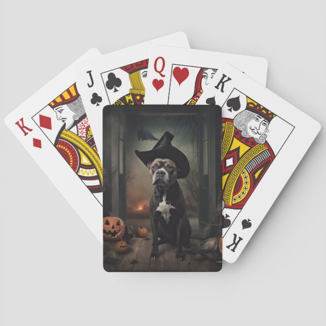Stviddshire Terrier Pumpkins Halloween Scary Casinokort (Baksidan)