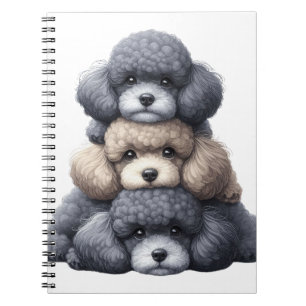 STYCK I FRANSK PUDEL PUPPY HUNDAR ANTECKNINGSBOK